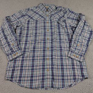 DULUTH Trading Co Long Sleeve Button Up Mens Large Tall Plaid Collar Fishing Run
